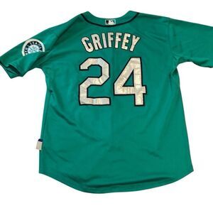 Authentic Majestic Seattle Mariners Ken Griffey #24 Size 40 Teal Jersey